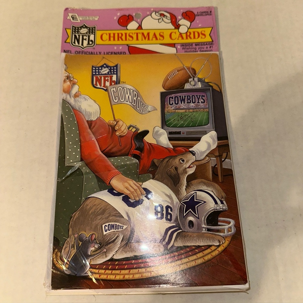 Vintage 1994 Dallas Cowboys NFL Christmas Greeting Cards - Custom Edge Inc